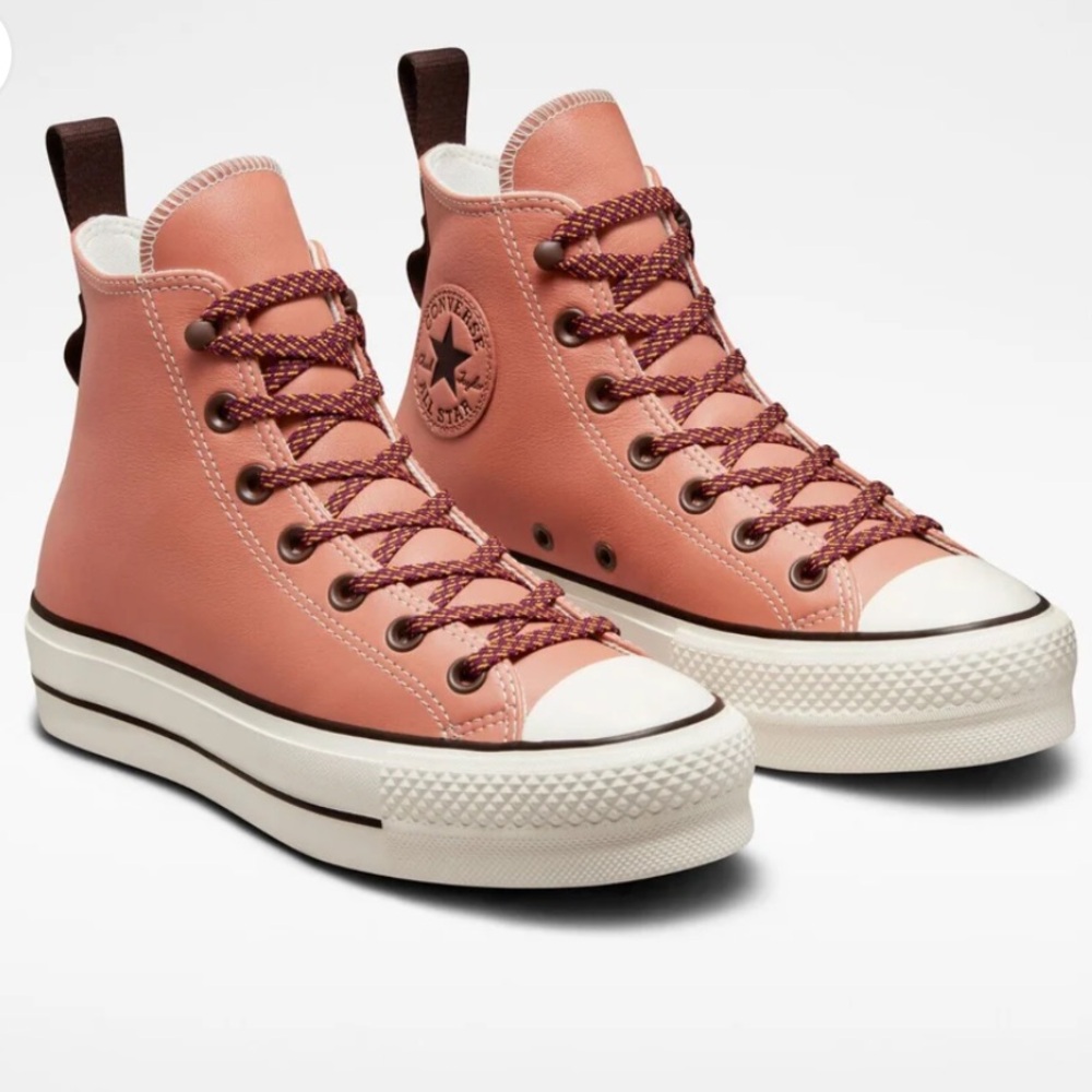 Converse all star platform leather high top women’s 9.5